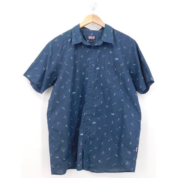 Patagonia Other - Patagonia‎ Men's Blue Short Sleeve Surfers Stone Blue Go To Shirt Size Large
